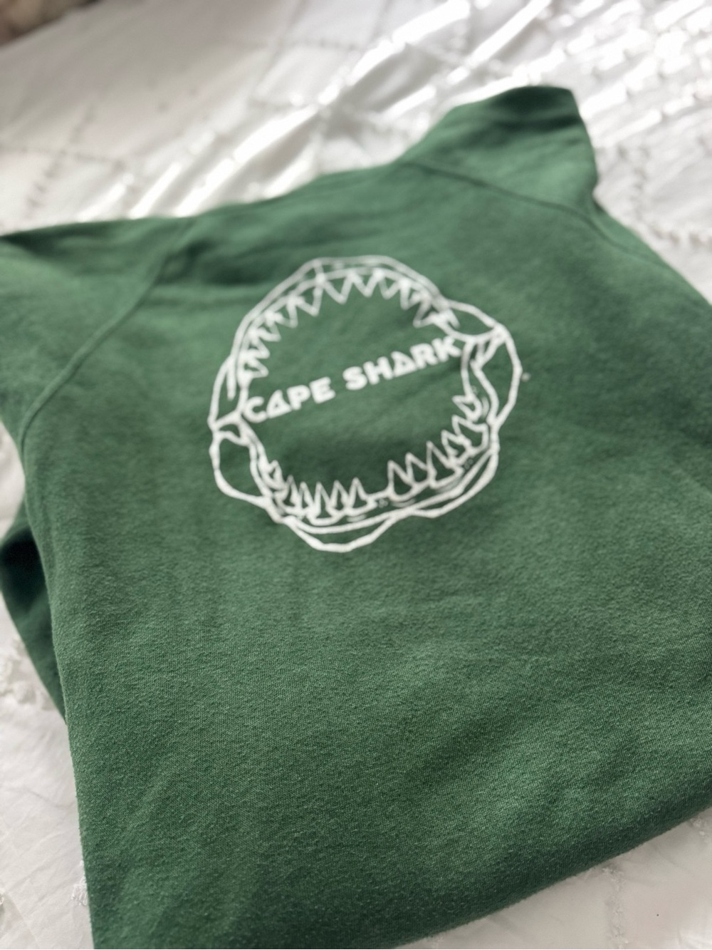 Cape Shark Green Hooded Sweatshirt with signature Shark Graphic - Picture 5 of 6